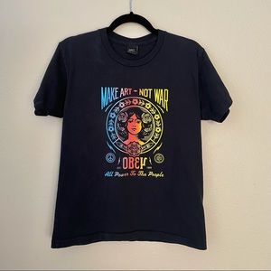 Obey "Make Art Not War" Rainbow Tee